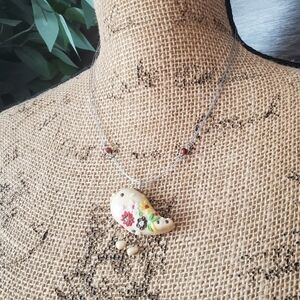 Stone Bird Necklace Petite Handmade Jewelry